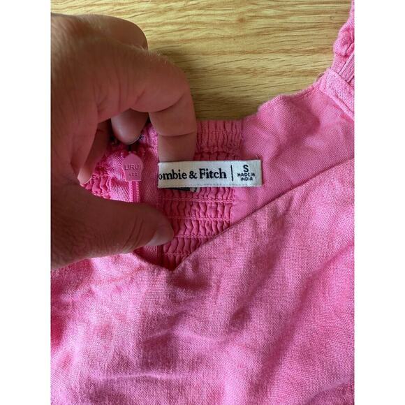 Abercrombie & Fitch Pink Linen Dress Sz Small - Picture 4 of 6